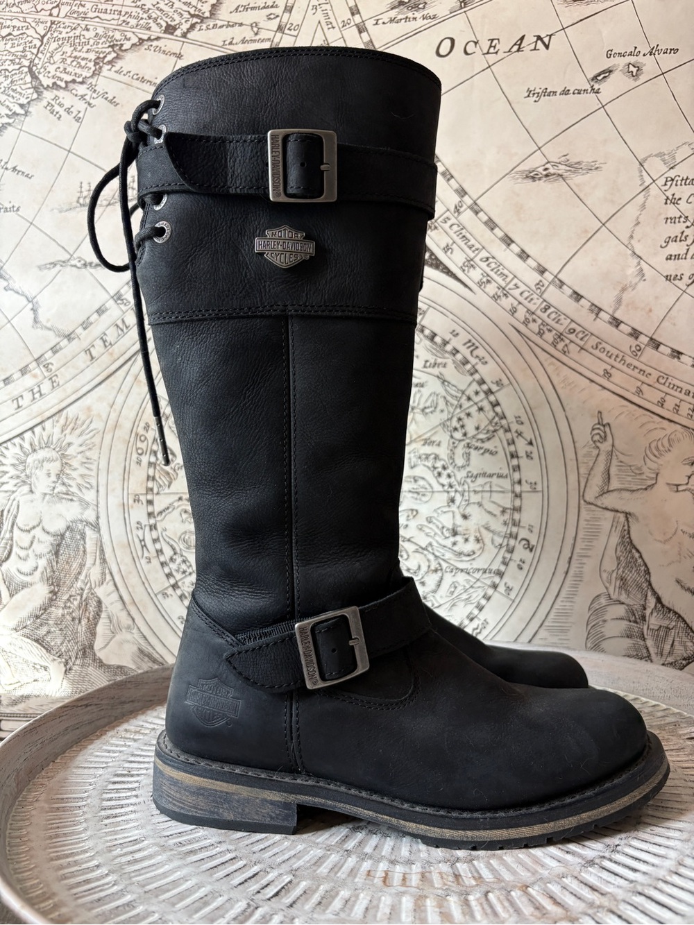 Harley Davidson size 8 Kirtland Black Knee High Riding Boots EUC - Picture 5 of 12